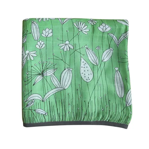 TinyLane 100% Organic (55% Bamboo + 45% Cotton) Super Soft Baby Muslin Blanket ( Spring Flower)