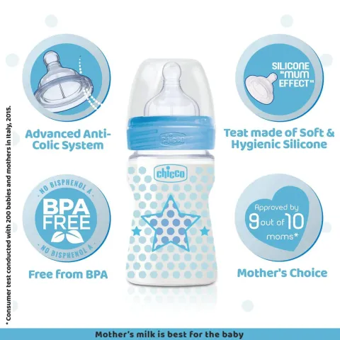 Chicco BIPACK BOTTLE WB 150ML SIL PHYSIO