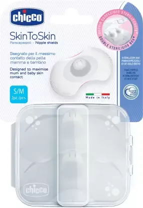 Chicco NEW NIPPLE SHIELDS SILICONE -  S-M