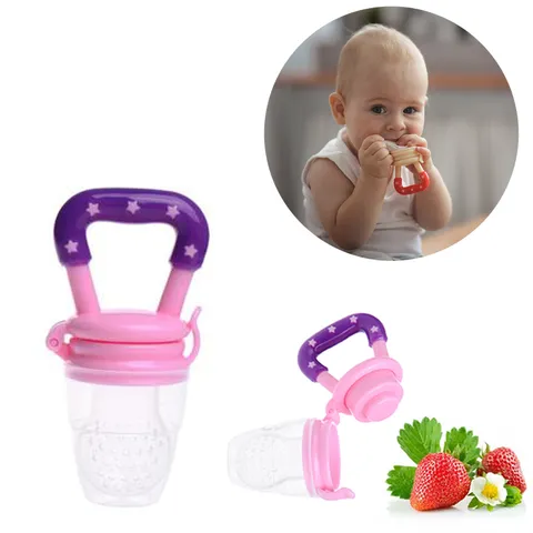 Safe-O-Kid Combo- Soft Baby Soother with Unique Shape to Support Psychological Breathing, Teether & Pacifier for Newborns, With Fruit or Food Nibbler/Feeder/ Pacifier/Teether for easy feeding.
