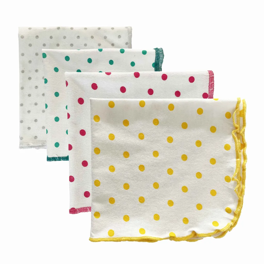 TinyLane Super Soft Napkins for Babies - Pack of 4, Multi color