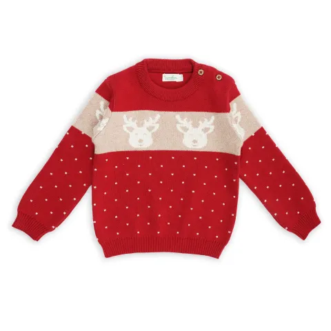 Greendeer Soulful Reindeer Jacquard Sweater Set of 3 100% Cotton Skin Friendly - Multicolor