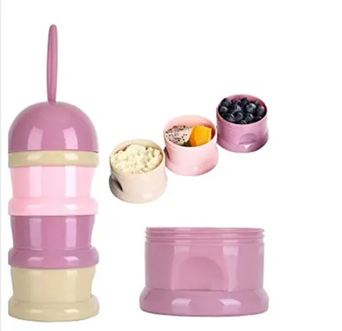 Safe-O-Kid Combo- Bamboo Fiber Dinner Set with 1- 3 Layer Container, Food Storage