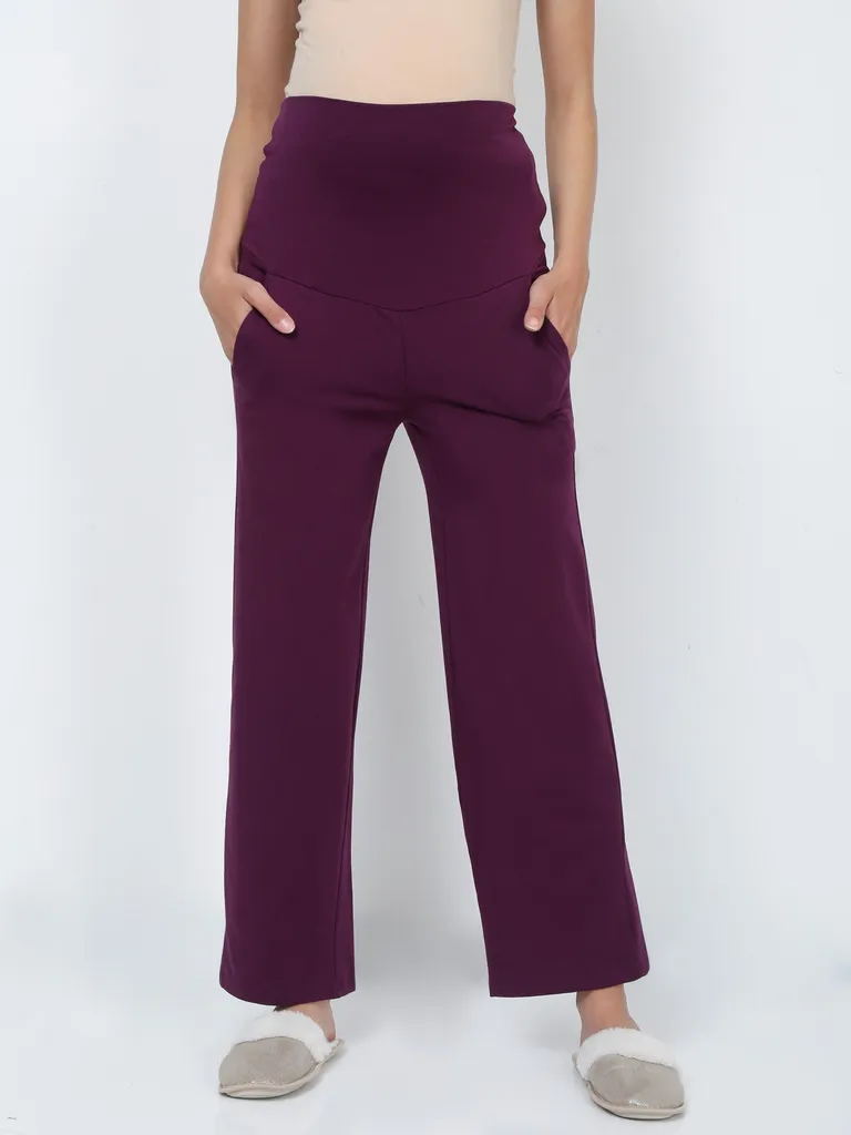 Mom store Comfy Maternity Regular Pants - Grape - Grape