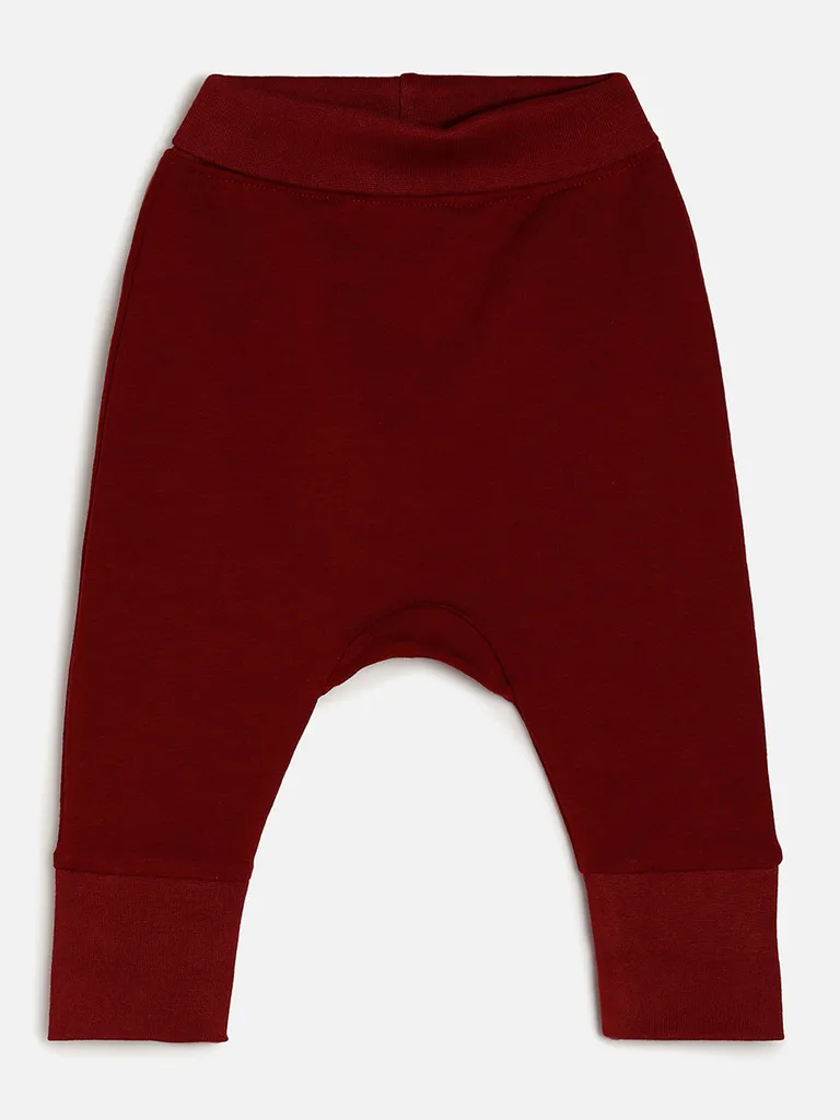 Chayim Baby Bamboo Cotton Expandable Knit Pant Battle Red