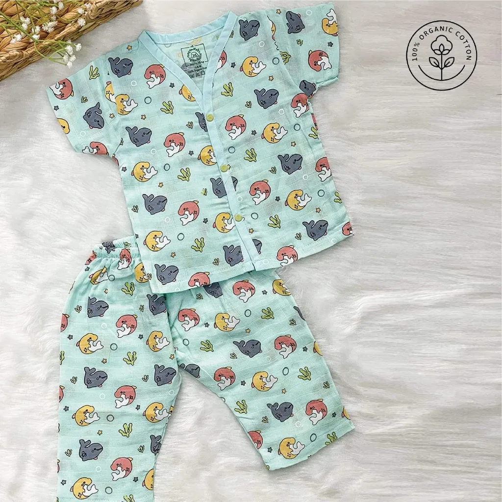 A Toddler Thing - Organic Muslin Sleepsuit Dollyfin