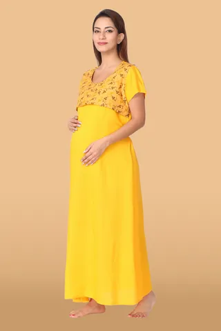 Yellow Cape Floral Feeding Gown