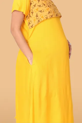 Yellow Cape Floral Feeding Gown