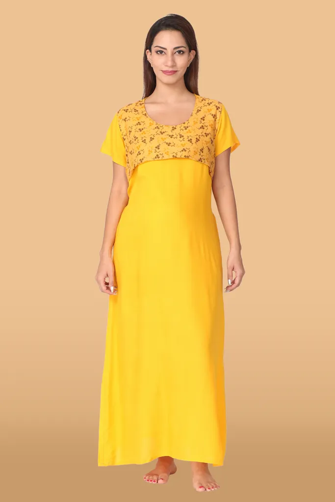 Yellow Cape Floral Feeding Gown