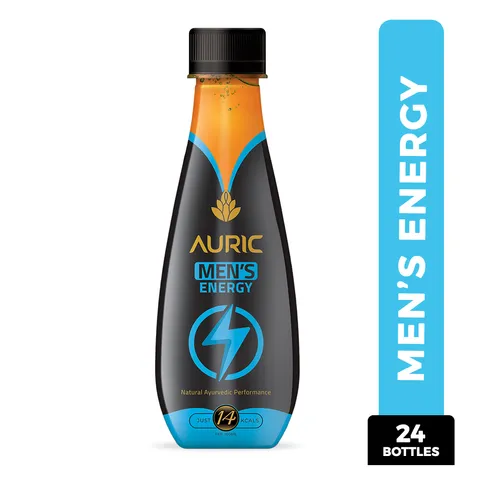 Auric Men's Energy Drink for Stamina, Endurance & Performance, Pack of 24 Bottle