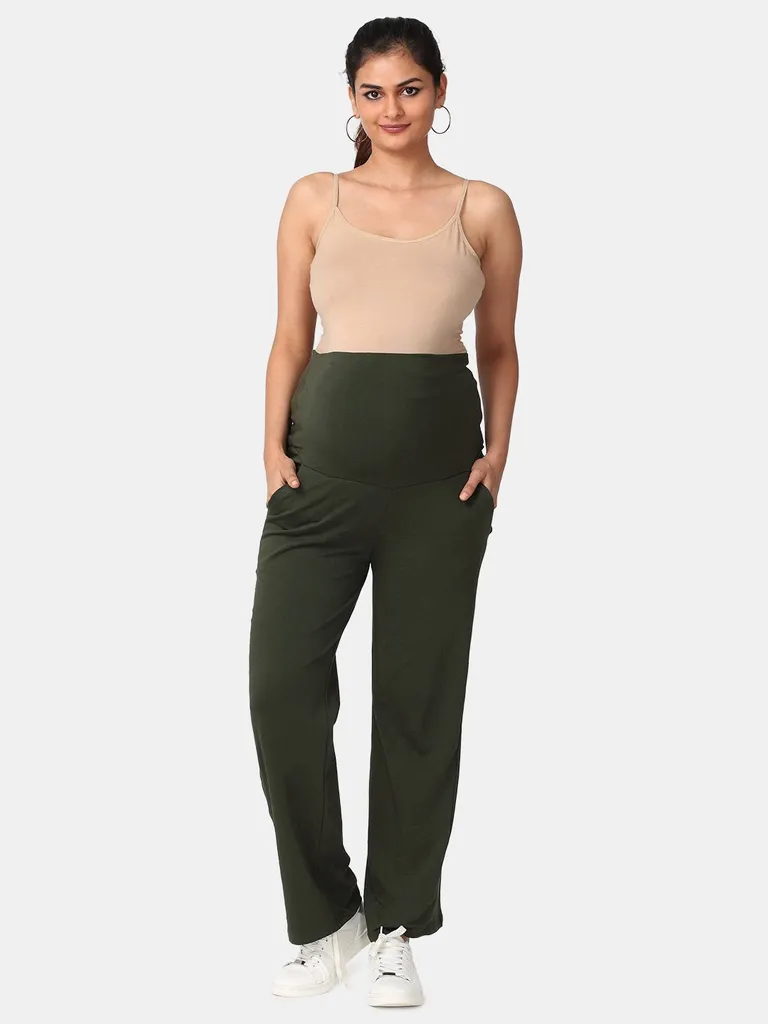 The Mom store Comfy Maternity Trackpants - Olive - Olive