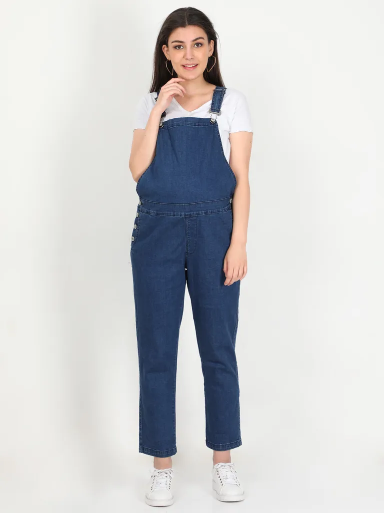 The Mom store Maternity Denim Dungaree with Elasticated