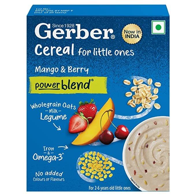 Gerber Cereals with Powerblend - Mango & Berry Cereals For Kid (2-6 Years Old) - 300g