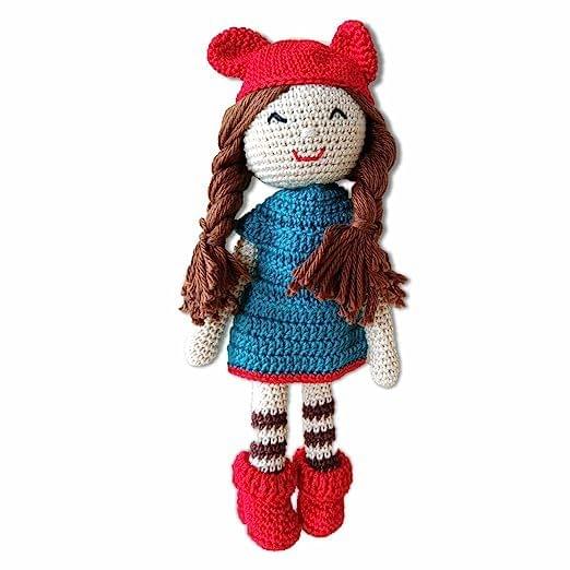 Clapjoy Soft Hand Knitted Cotton Thread Doll for kids