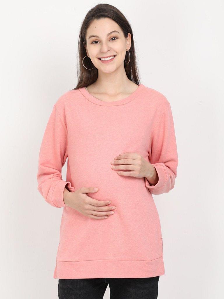The Mom store Salmon Maternity and Feeding Sweatshirt