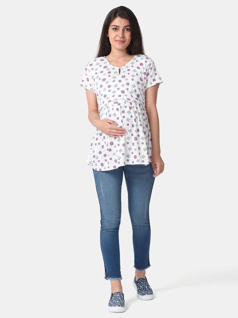 The Mom store Floral Fantasy Maternity and Nursing Top