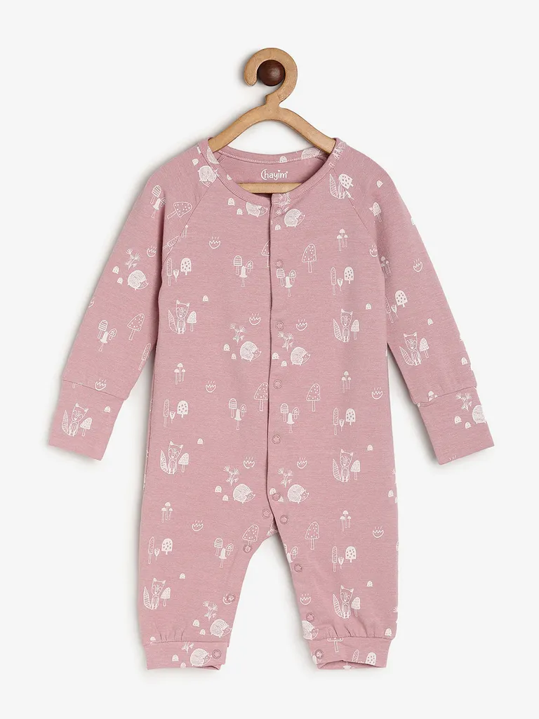 Chayim Baby front open Sleep suit Pink