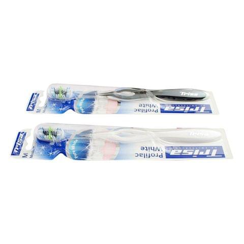 Trisa Profilac White Medium Toothbrush (Assorted Color)