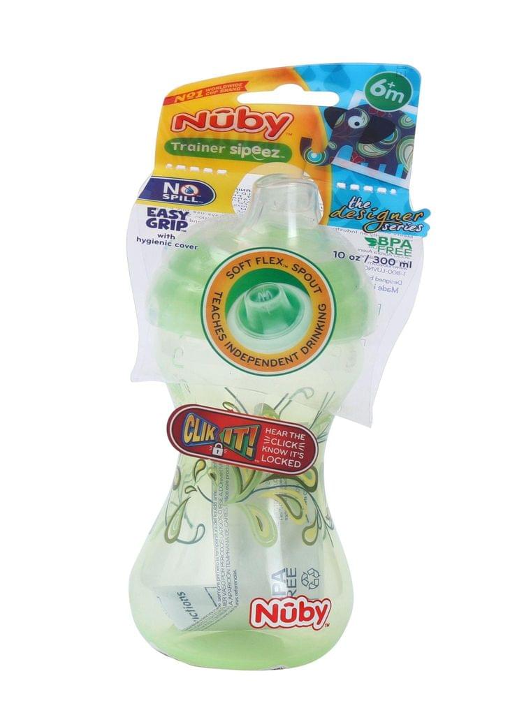 Nuby Click-It Designer Series Soft Spout Trainer Sipeez 300ml (Green)