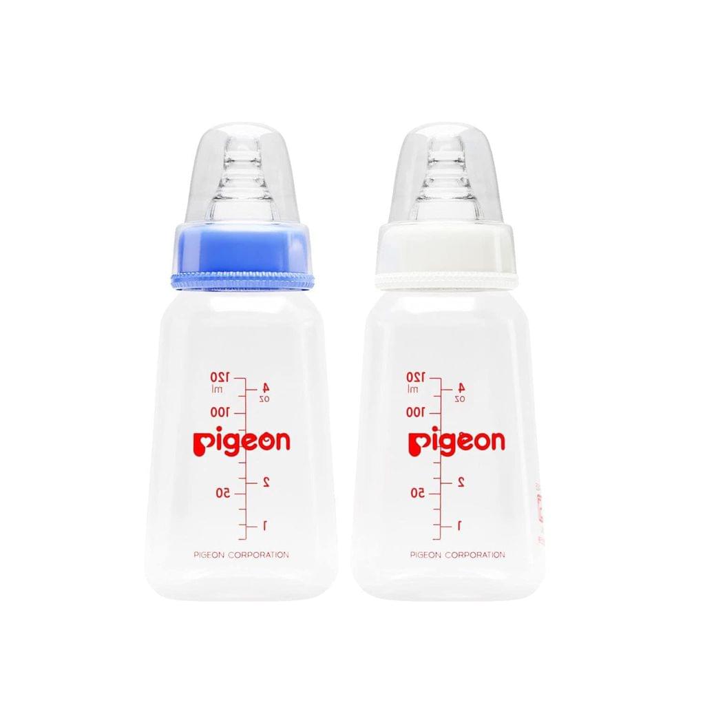 Pigeon Peristaltic Baby Feeding Bottle with S Nipple ,BLUE and White,120 ml,Pack of 2 - 88041