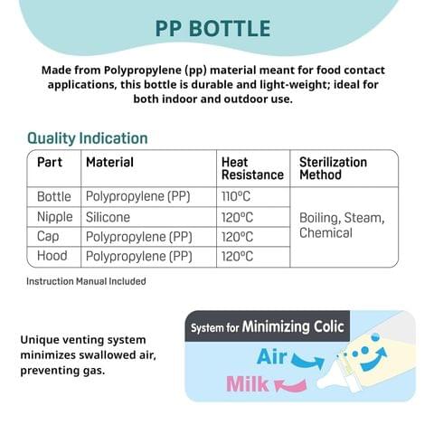 Pigeon Peristaltic Baby Feeding Bottle with S Nipple ,BLUE and White,120 ml,Pack of 2 - 88041