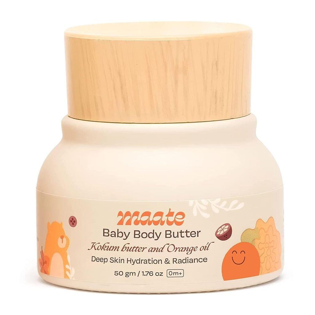 Maate Baby Body Butter |Long Lasting Moisturization for Soft Baby Skin| Enriched with Pure Kokum Butter and Saffron Oil | Paraben Free | Natural & Vegan