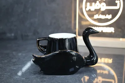 فنجان قهوة وزة لون اسود 1 قطعة