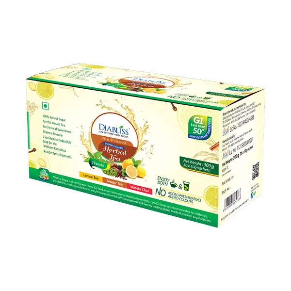 Diabliss - Lemon, Ginger and Masala Tea Combo Sachet Pack