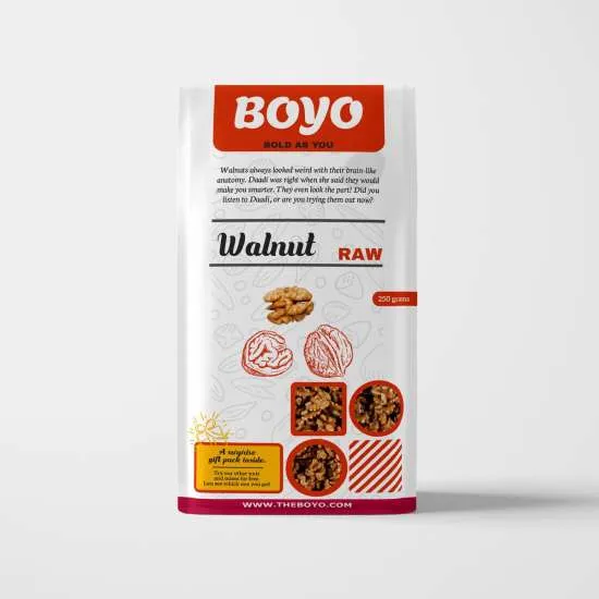 BOYO 100% Natural California Walnut Kernels 250g Without Shell for Morning Consumption Dry Fruit, Omega-3 Rich