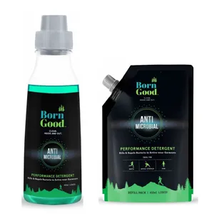 Born Good - Anti Microbial Plant Based Liquid Laundry Detergent - 450ml Bottle + 450ml Refill