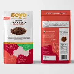 BOYO Raw Flax Seed 500g Fiber Rich Alsi Seeds, Rich Source of Lignans, High in Omega-3 and Fiber
