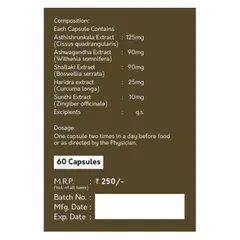 Superejuven™ - Bone Health Management (Asthishrunkala and Ashwagandha Extracts) – 60 Capsules (20-Day Supply)