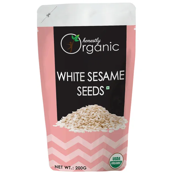 Honestly Organic White Sesame Seeds / Saphed Til (USDA Certified, Premium Quality Superfood, 100% Pure & Natural) - 200g