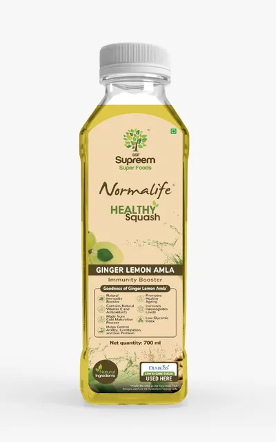 Supreem Super Foods Normalife™ Ginger Lemon Amla Helathy Squash 700 ml | 100% Authentic | Healthy Drink