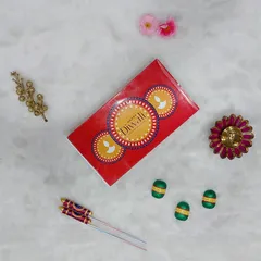 DIBHA-RUCHOKS Diwali Premium Chocolate Chakri & Chocolate Bomb With 2 Pearl Candle Gift Pack 84g D5