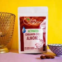 Activated Cinnamon Chilli Almonds (100% Natural & Fresh, Long Soaked & Air Dried to Crunchy Perfection) - 50g (Pack of 2)