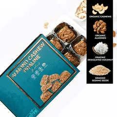 D-Alive Almond Cashew Praline Nutrient-Rich & Healthy Indian Sweets / Mithai / Snack- 200g (6 Servings) - (Sugar-Free, Gluten-Free, Ultra Low GI, USDA Organic Certified)