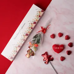 RUCHOKS - Valentines Special Heart Shape 6  Chocolates Bouquet 100g