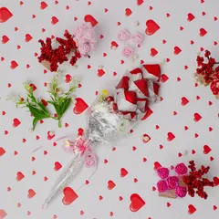 RUCHOKS - Valentines Special Square Shape 10 Chocolates Bouquet 150g