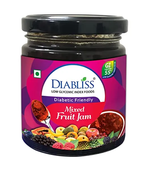 DiaBliss Diabetic Friendly Mixed Fruit Jam Low Glycemic Index(GI) Sugar Free Alternative - (225g)