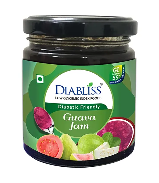 DiaBliss Diabetic Friendly Guava Jam Low Glycemic Index(GI) Sugar Free Alternative - (225g)