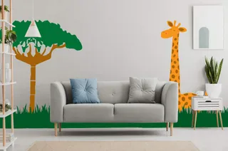 Berger Paints Easy Clean Wall Stencil-Spotted Giraffe Design