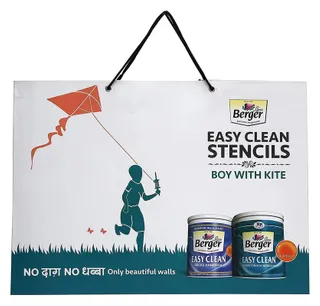 Berger Paints Easy Clean Wall Stencil-Boy With Kite Design