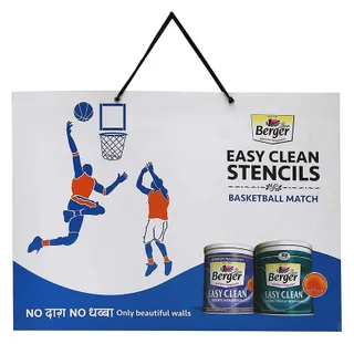 Berger Paints Easy Clean Wall Stencil-Basket Match Design