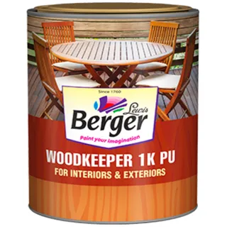 Berger Paints Wood Keeper 1K PU Polyurethene Exterior & Interior Gloss- 500 Ml