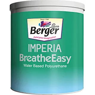 Berger Paints Imperia Breathe Easy Water Based Satin Gloss Wood Coating- 1 Litre - Can be applied by Brush or Roller