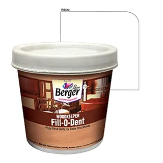 Berger Paints Wood Keeper Fill-O-Dent- White-1 Kg to plug dents, holes, scratches in Wood & Wood types