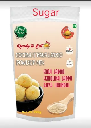 Good Food Coconut Rava Ladoo Powder Mix(Sugar)/Sooji Ladoo/Podulu/Semolina Laddu/Rava urundai/Coconut Ladoo/Coconut Ladoo Sweets/Podi/ Unda (500gms)