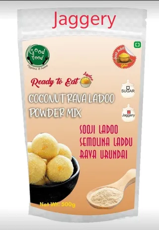 Good Food Coconut Rava Ladoo Powder Mix(Jaggery)/Sooji Ladoo/Podulu/Semolina Laddu/Rava urundai/Coconut Ladoo/Coconut Ladoo Sweets/Podi/ Unda (500gms)