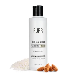 FURR Rice & Almond Volumizing Hair Oil For Damaged & Dry Hair - 200ML | Increases Strength & Promotes Growth
